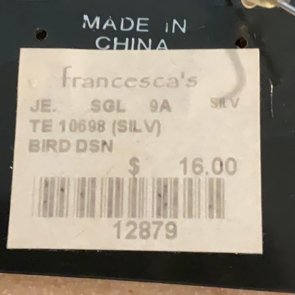 Silver tone Bird Earrings - Picture 2 of 2